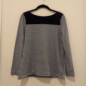 Brooks Brothers Striped Cotton Tee, Navy/White